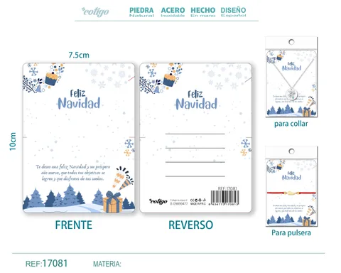 TARJETA DE NAVIDAD PARA BISUTERIA