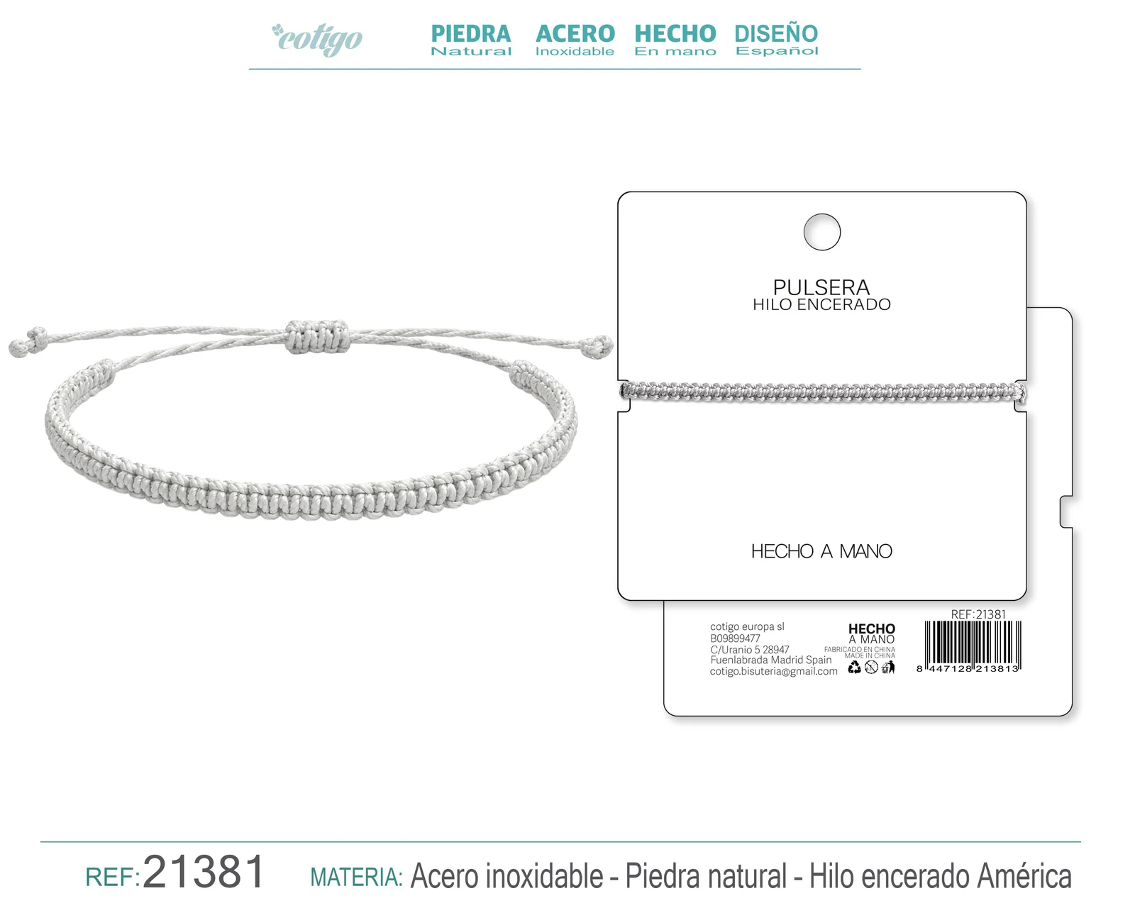 PULSERA HILO ENCERADO