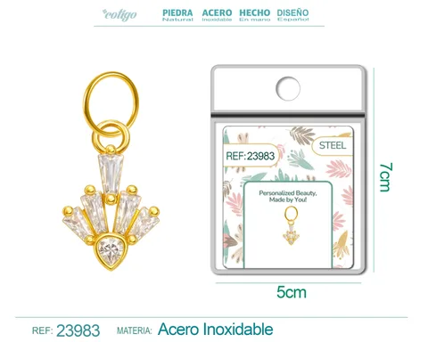 CHARM DE COBRE CHAPADO ORO 14K CON CIRCONITA