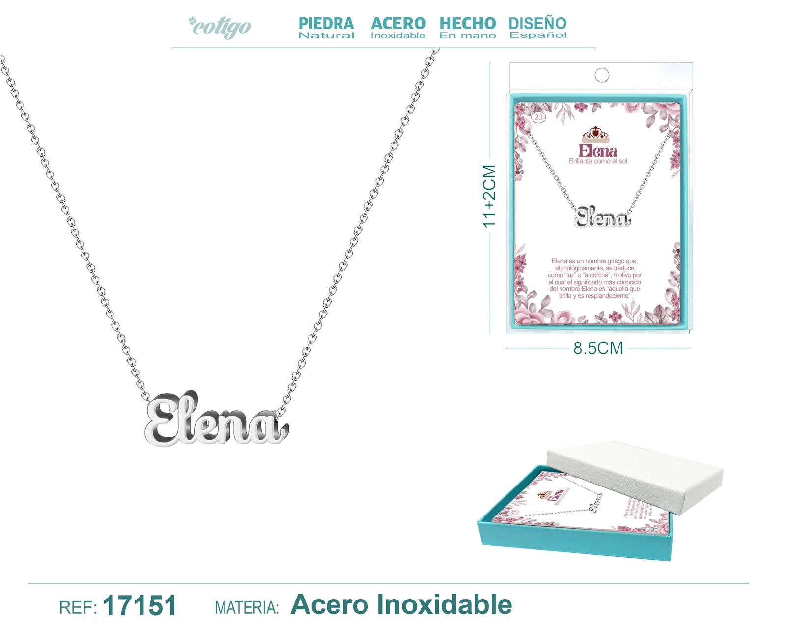 COLLAR ELENA ACERO COLOR PLATEADO