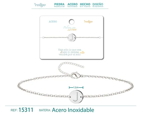 PULSERA LETRA J COLOR PLATEADO