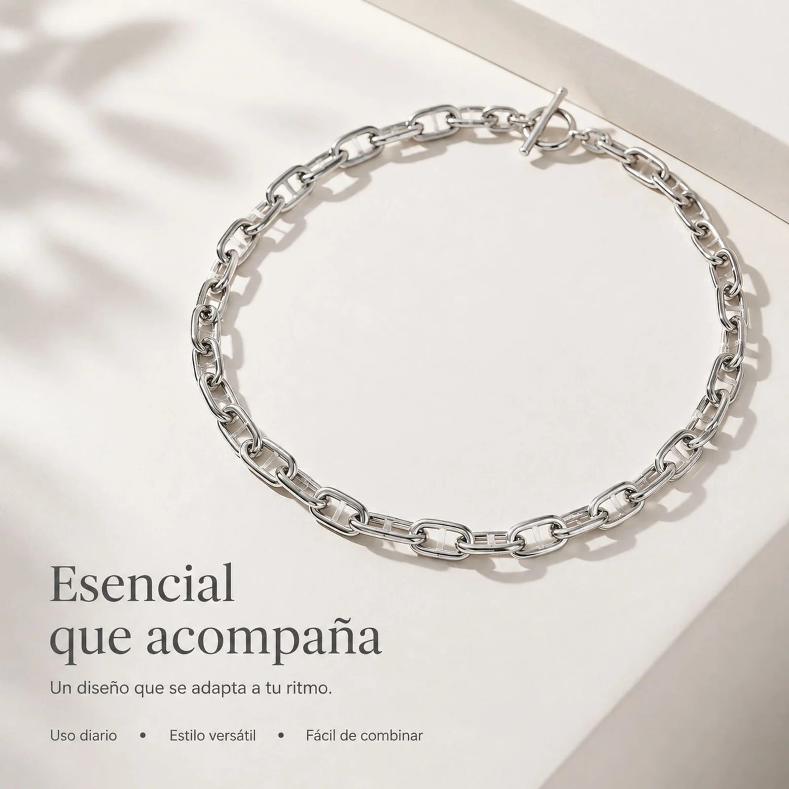COLLAR DE CADENA ACERO PLATEADO