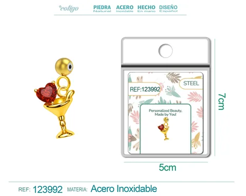 CHARM DE COBRE CHAPADO ORO 14K CON CIRCONITA-CON BOLA DE GOMA
