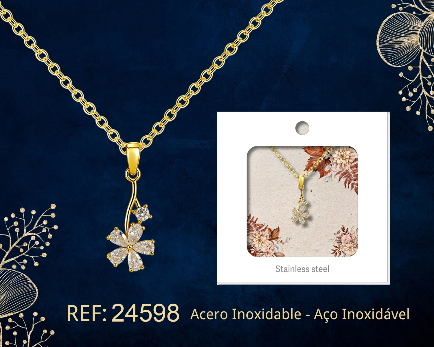 COLGANTE CHAPADO ORO 14K CON CIRCONITA