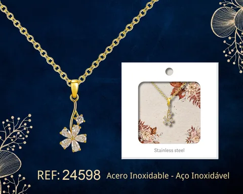 COLGANTE CHAPADO ORO 14K CON CIRCONITA