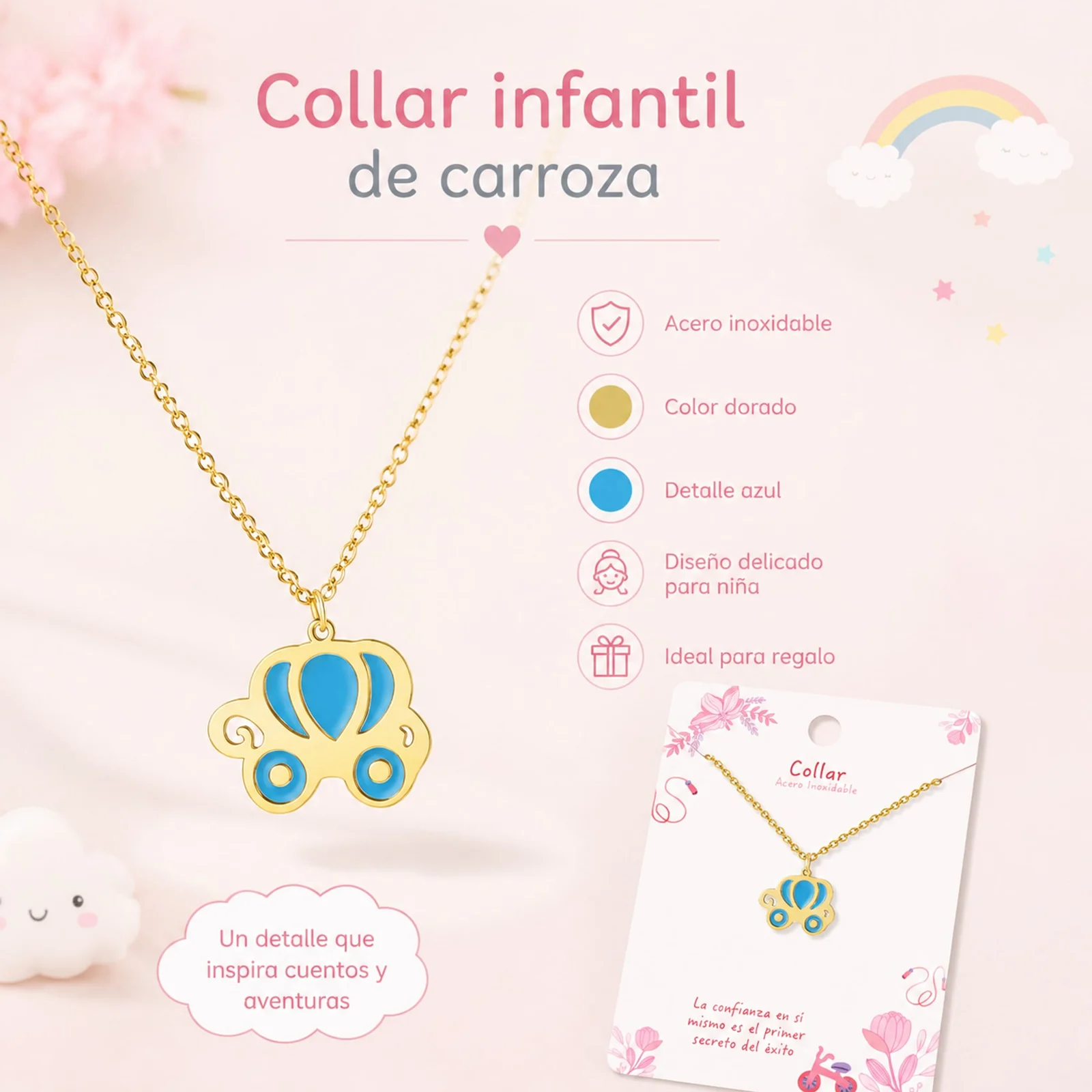 COLLAR NIÑA ACERO COLOR DORADO