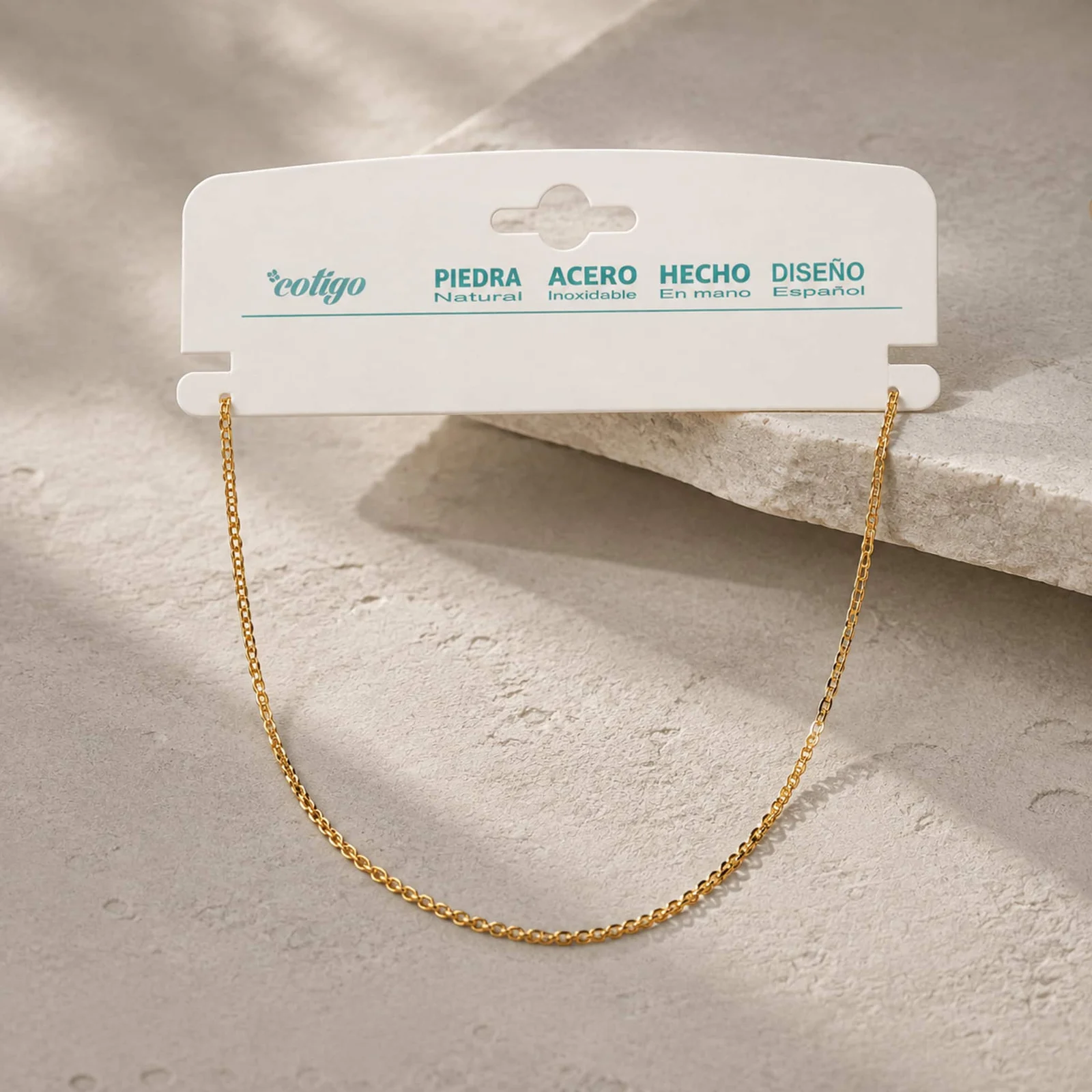 COLLAR DE CADENA ACERO DORADO