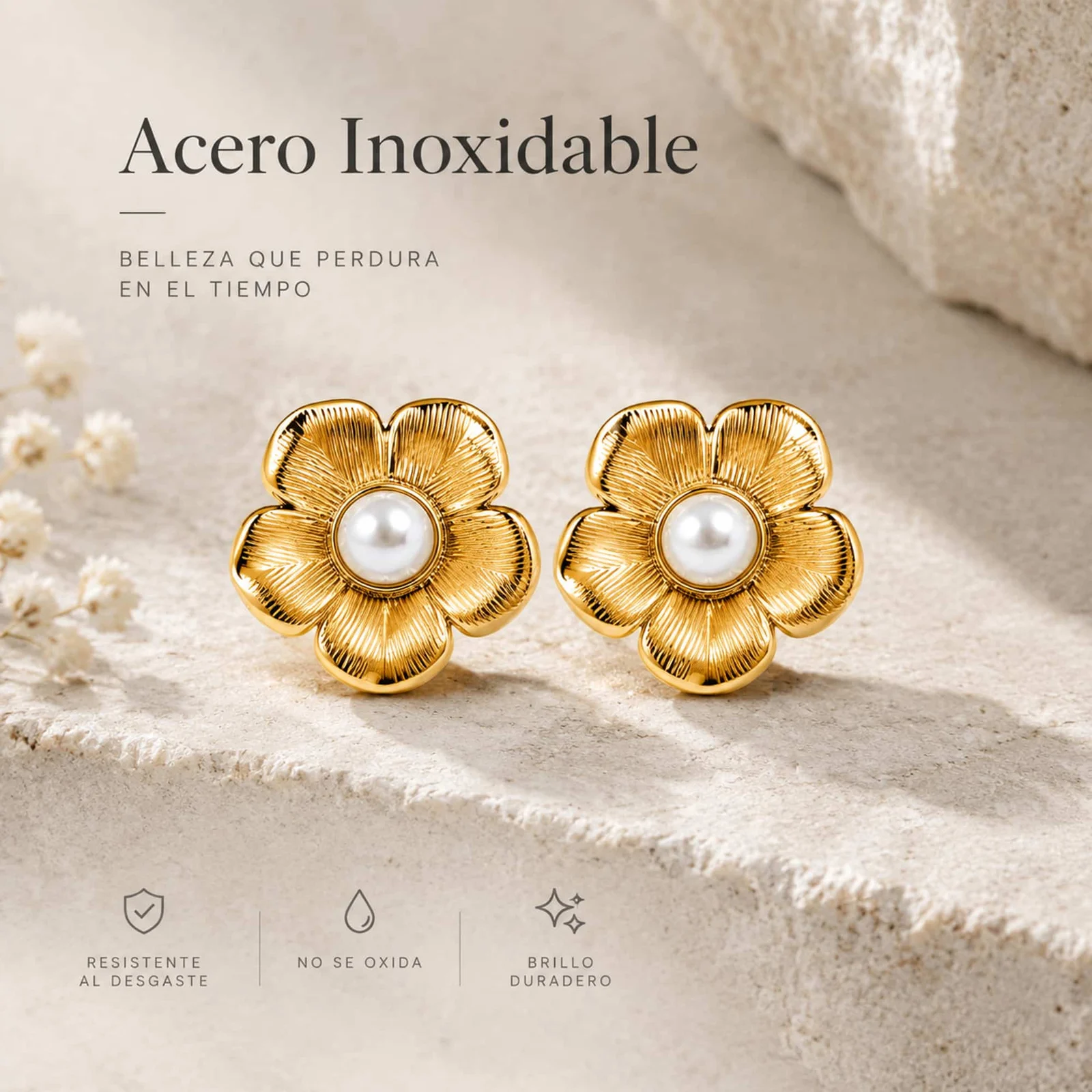 Pendiente Acero Inoxidable color Dorado