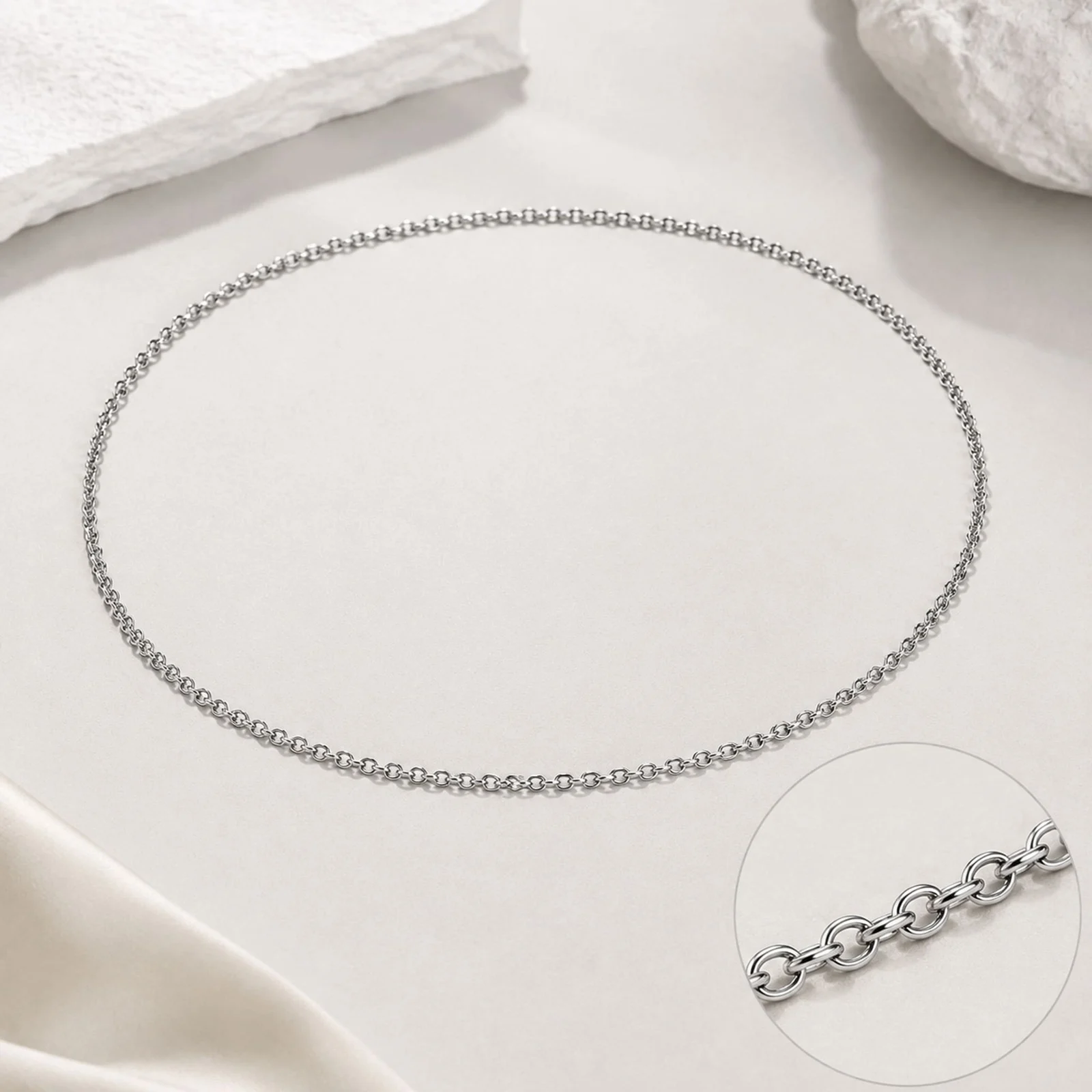 COLLAR DE CADENA ACERO PLATEADO