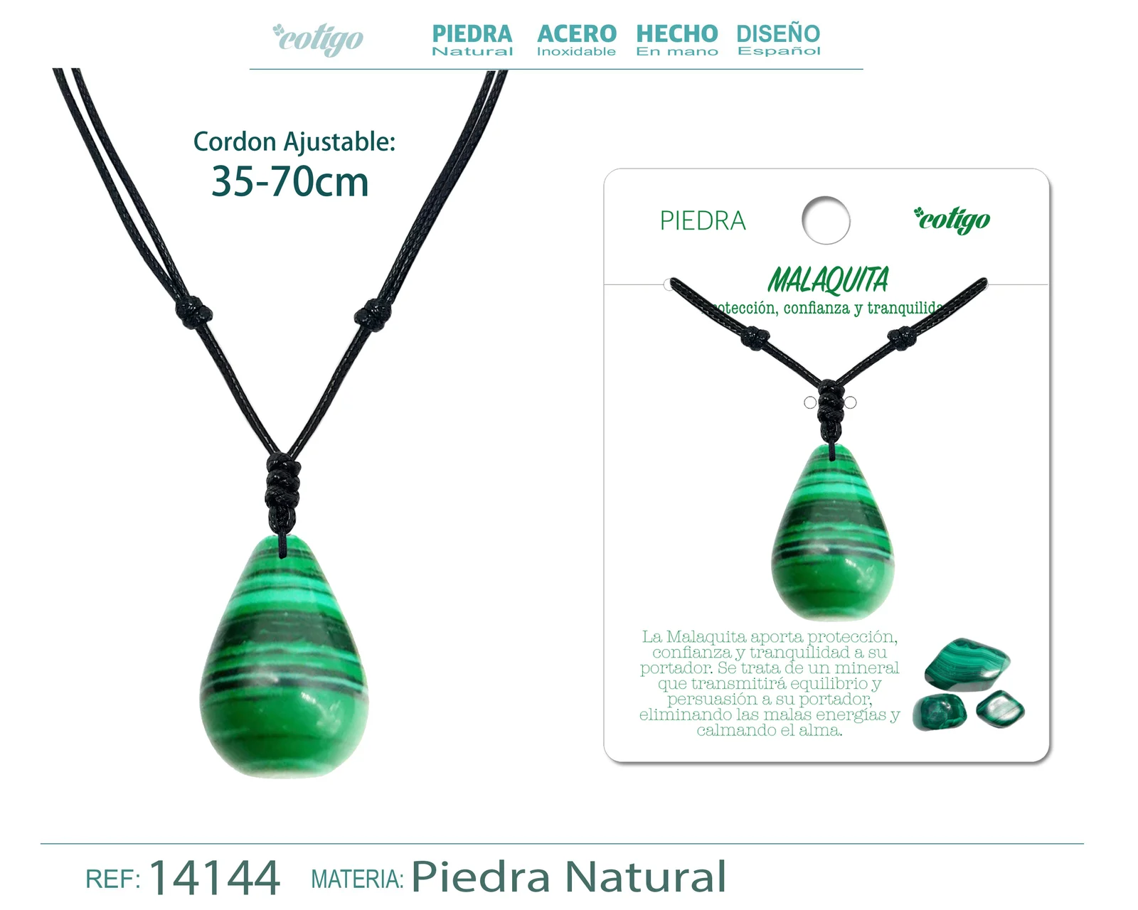 COLGANTE GOTITA DE PIEDRA MALAQUITA