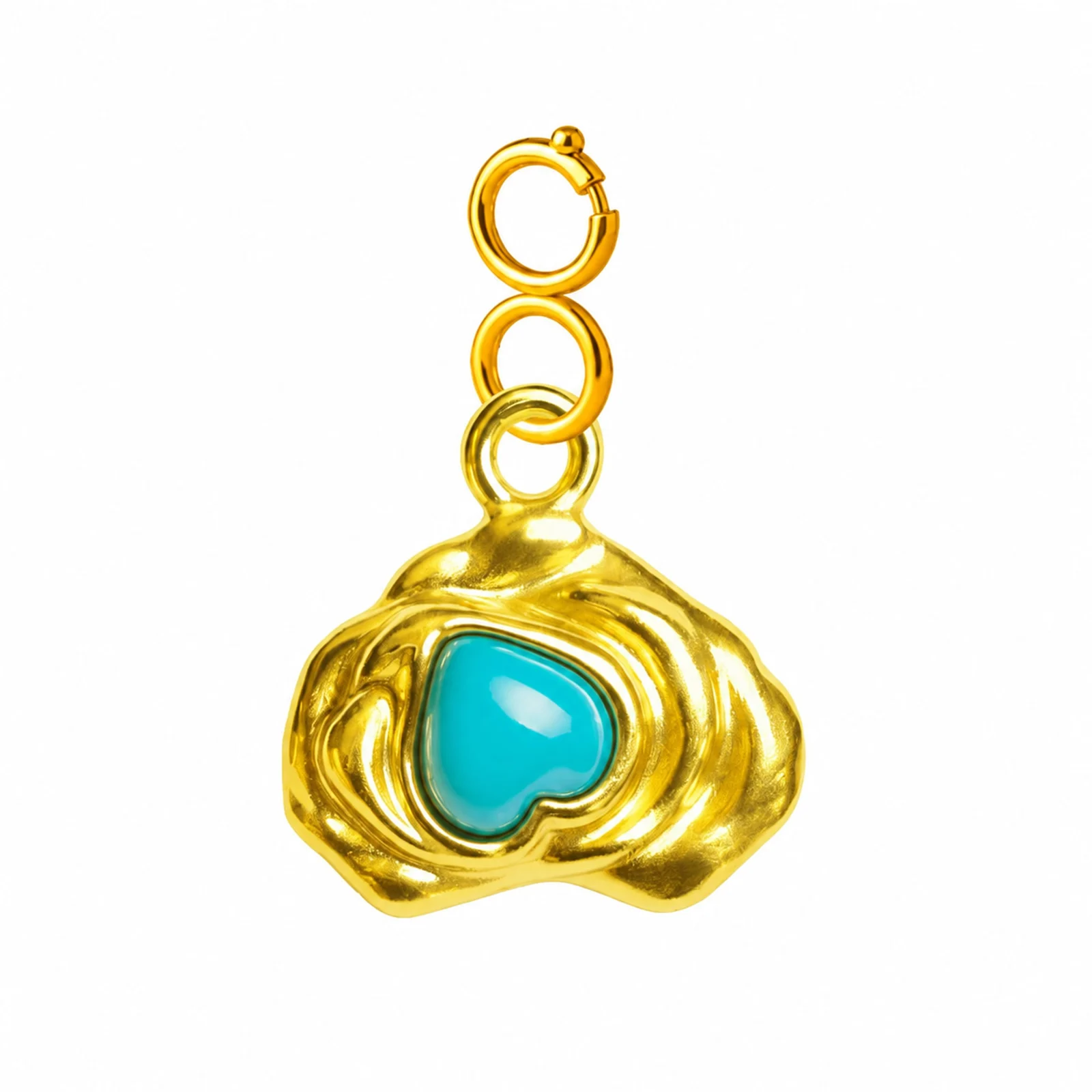 CHARM ACERO DORADO CHAPADO ORO 14 K-CON CIERRE