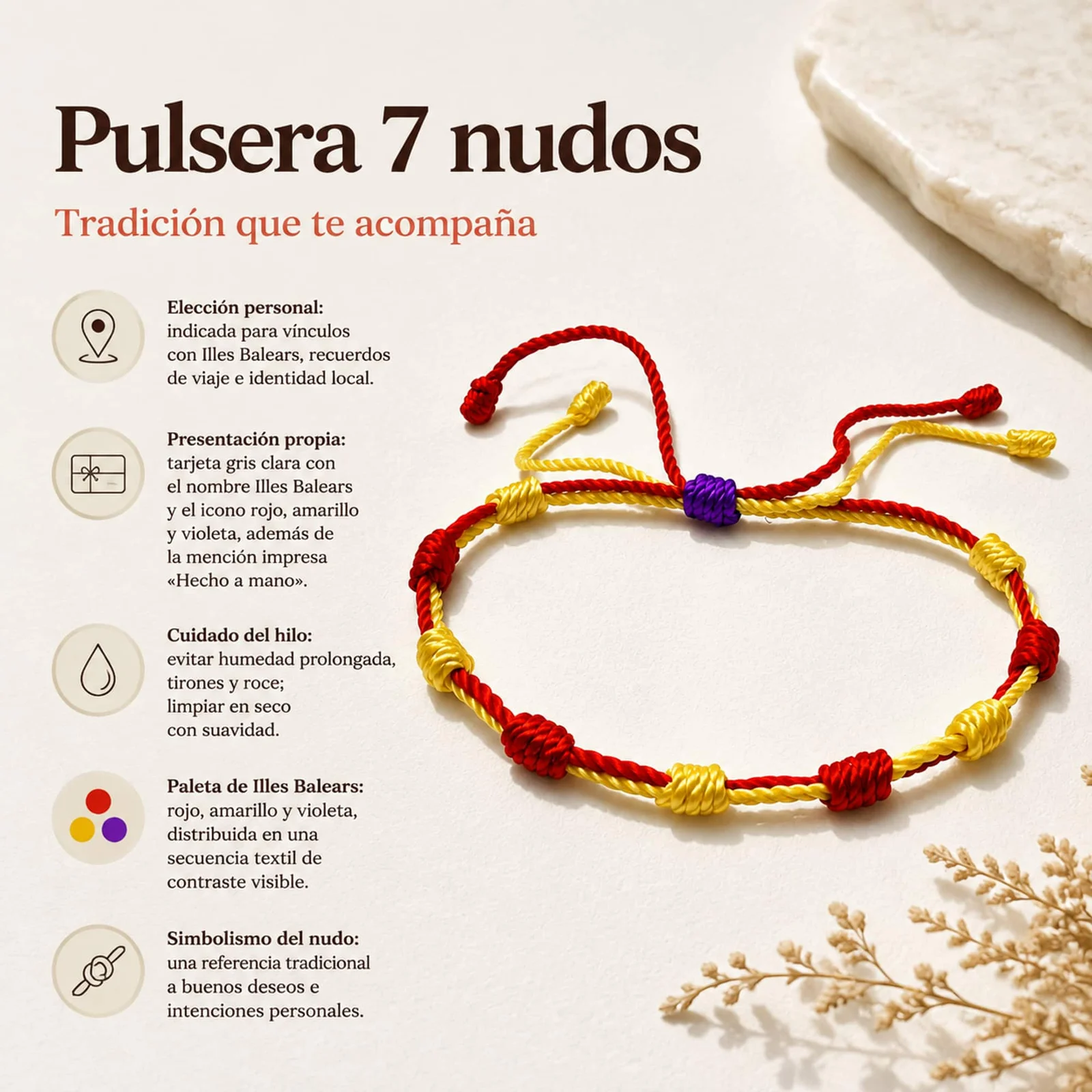 PULSERA 7 NUDOS DE BANDERA DE  ILLES BALEARS