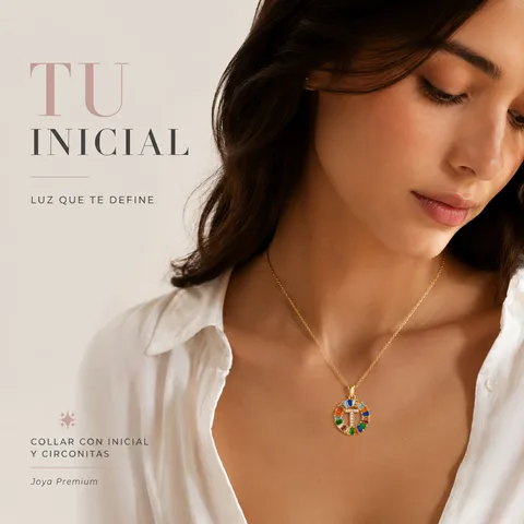 COLGANTE LETRA T CHAPADO ORO 14K CON CIRCONITA