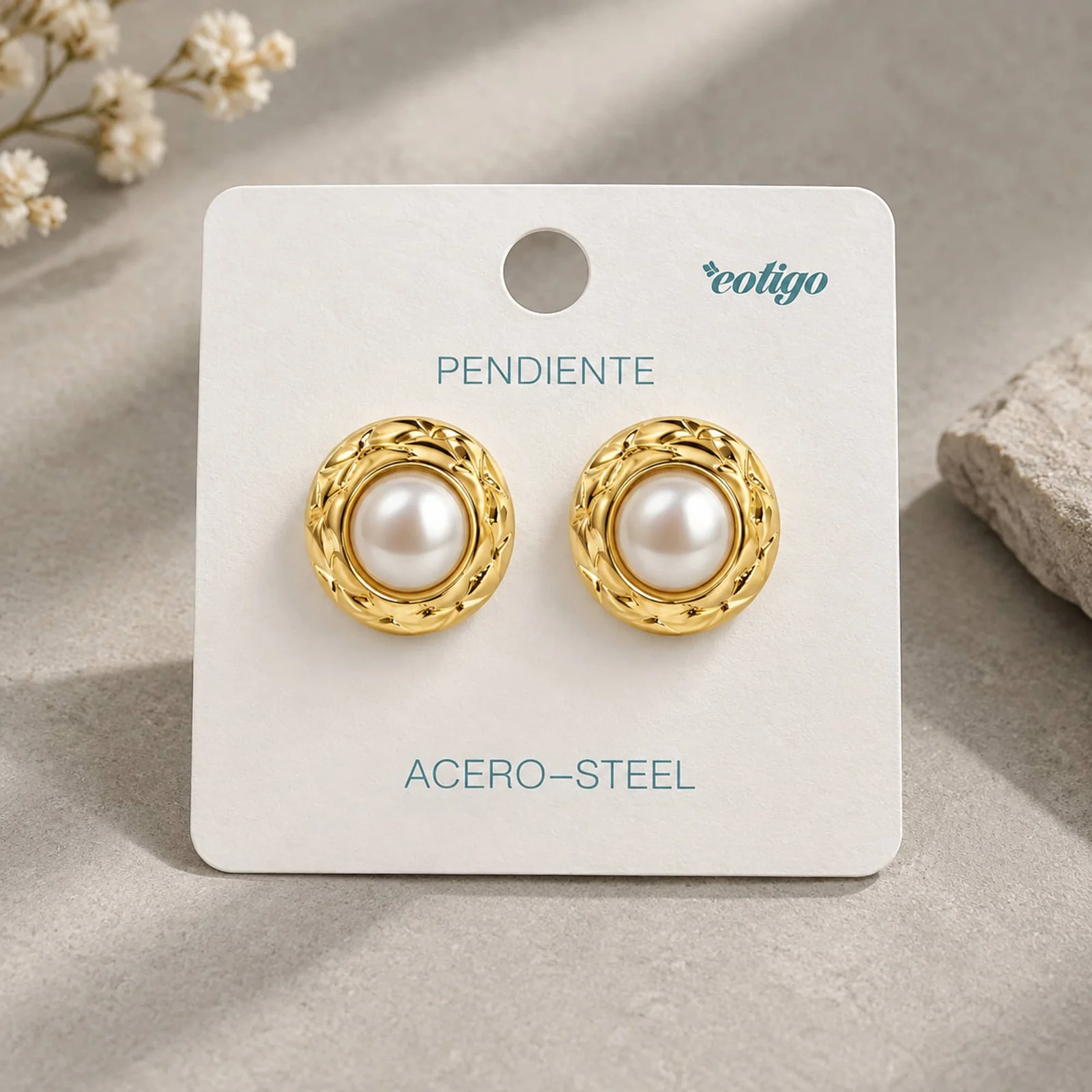 Pendiente Acero Inoxidable color Dorado