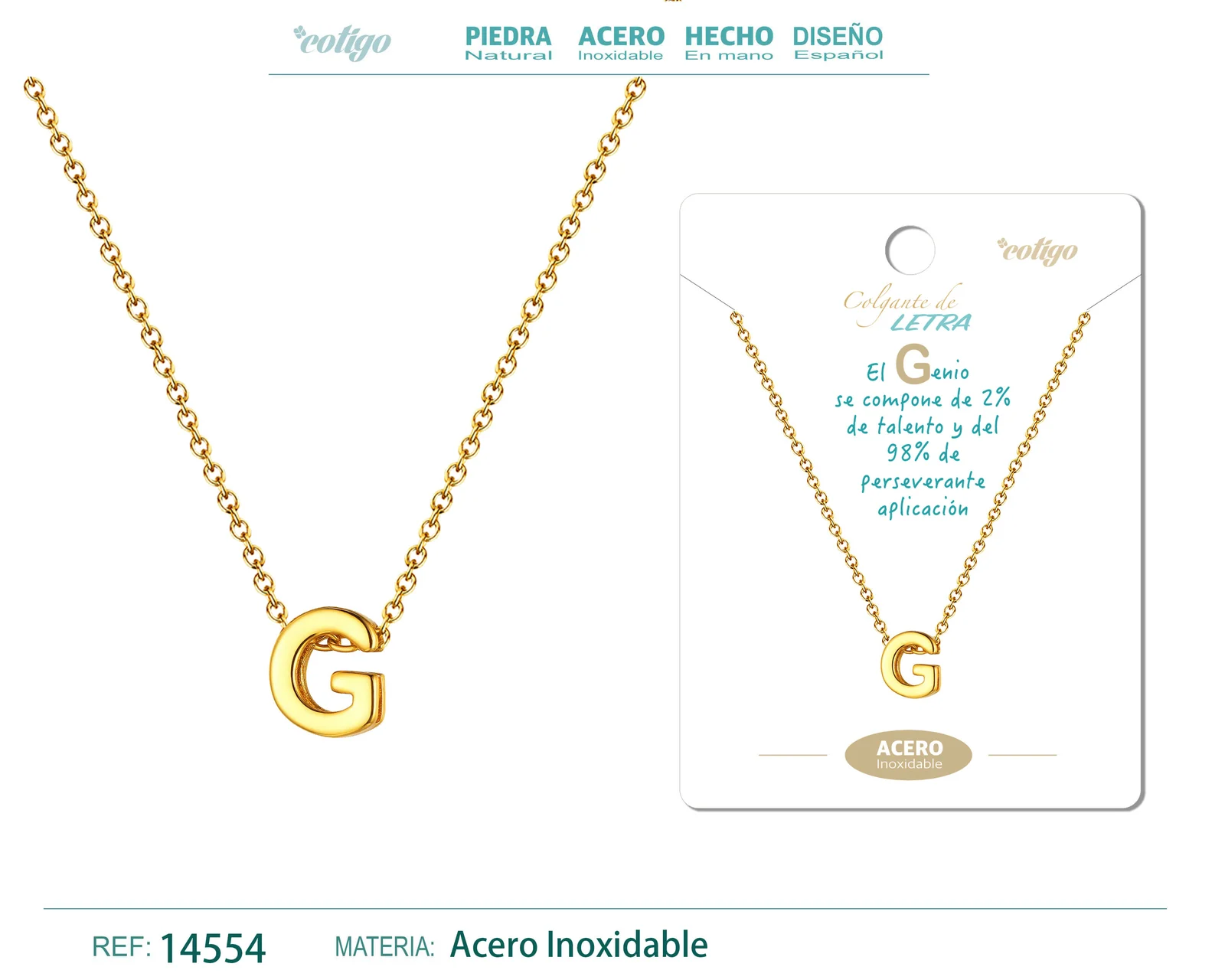 COLLAR LETRA G COLOR DORADO