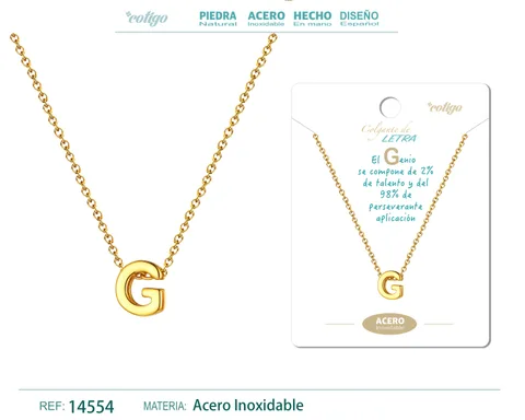 COLLAR LETRA G COLOR DORADO