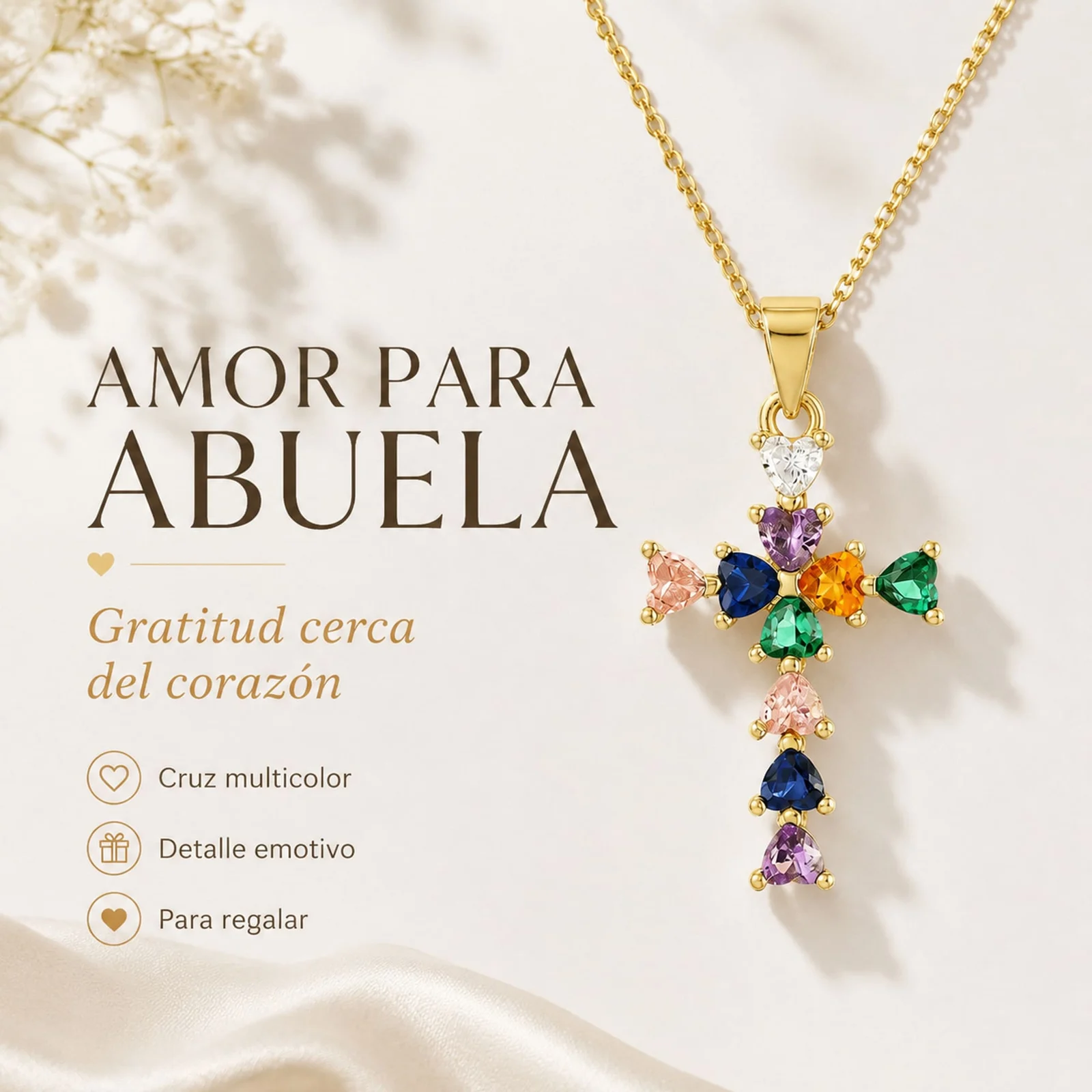 COLLAR ACERO CON CIRCONITA PARA REGALAR A  ABUELA