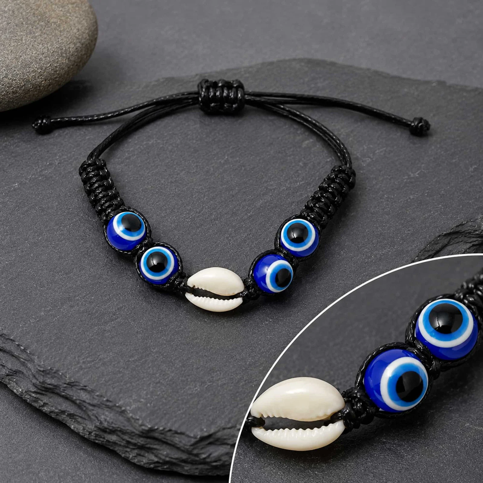 PULSERA HILO ENCERADO DE CONCHA