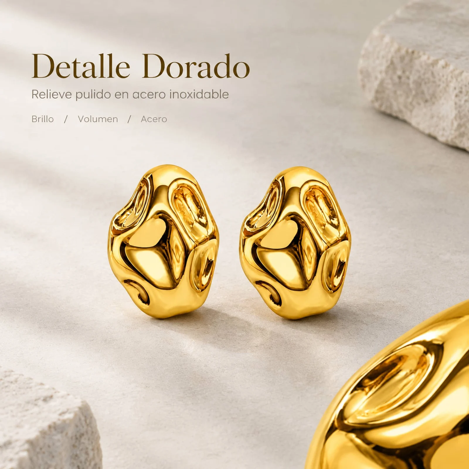 Pendiente Acero Inoxidable color Dorado