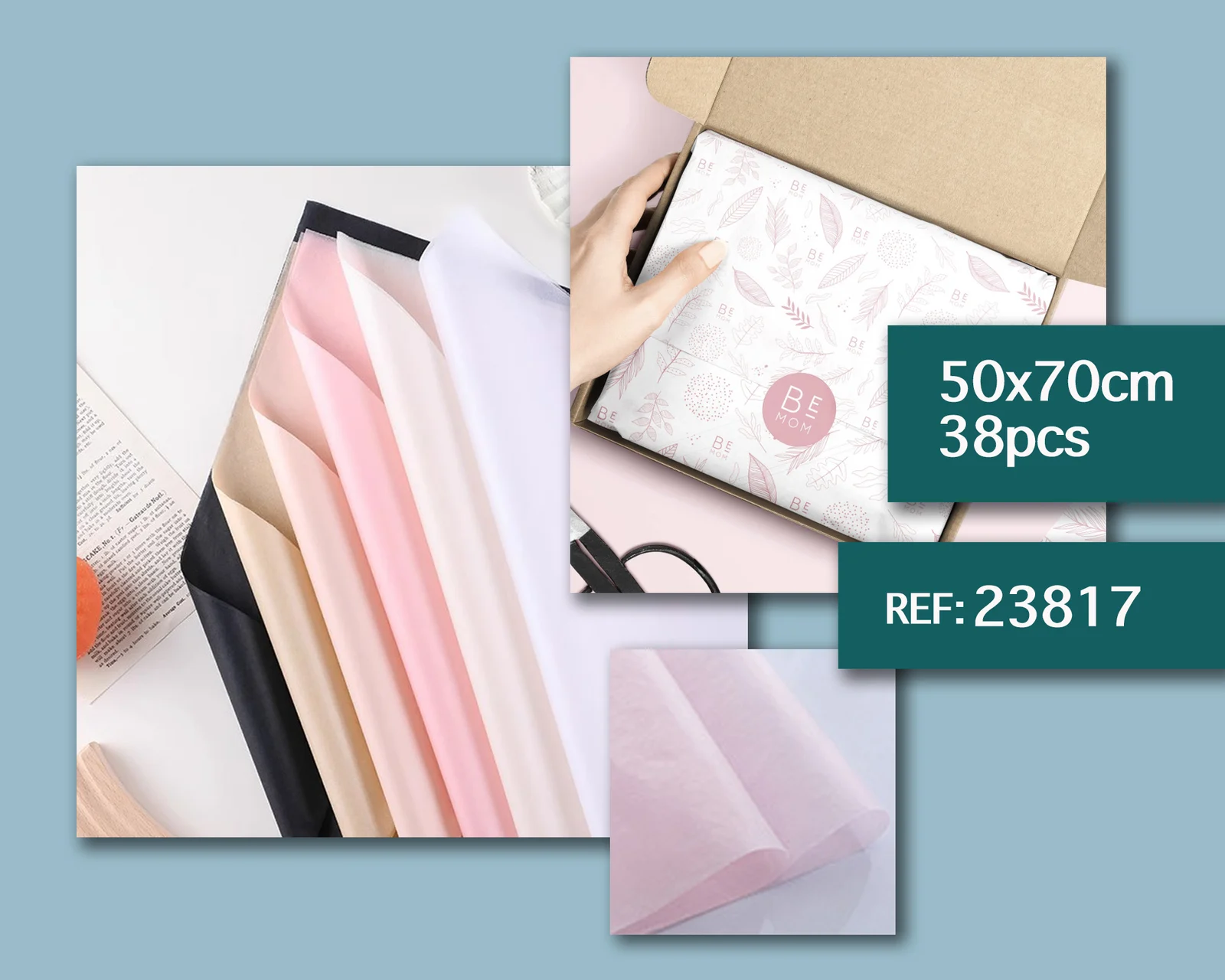PAPEL DE SEDA PARA EMPAQUETE 50X70CM-38PCS