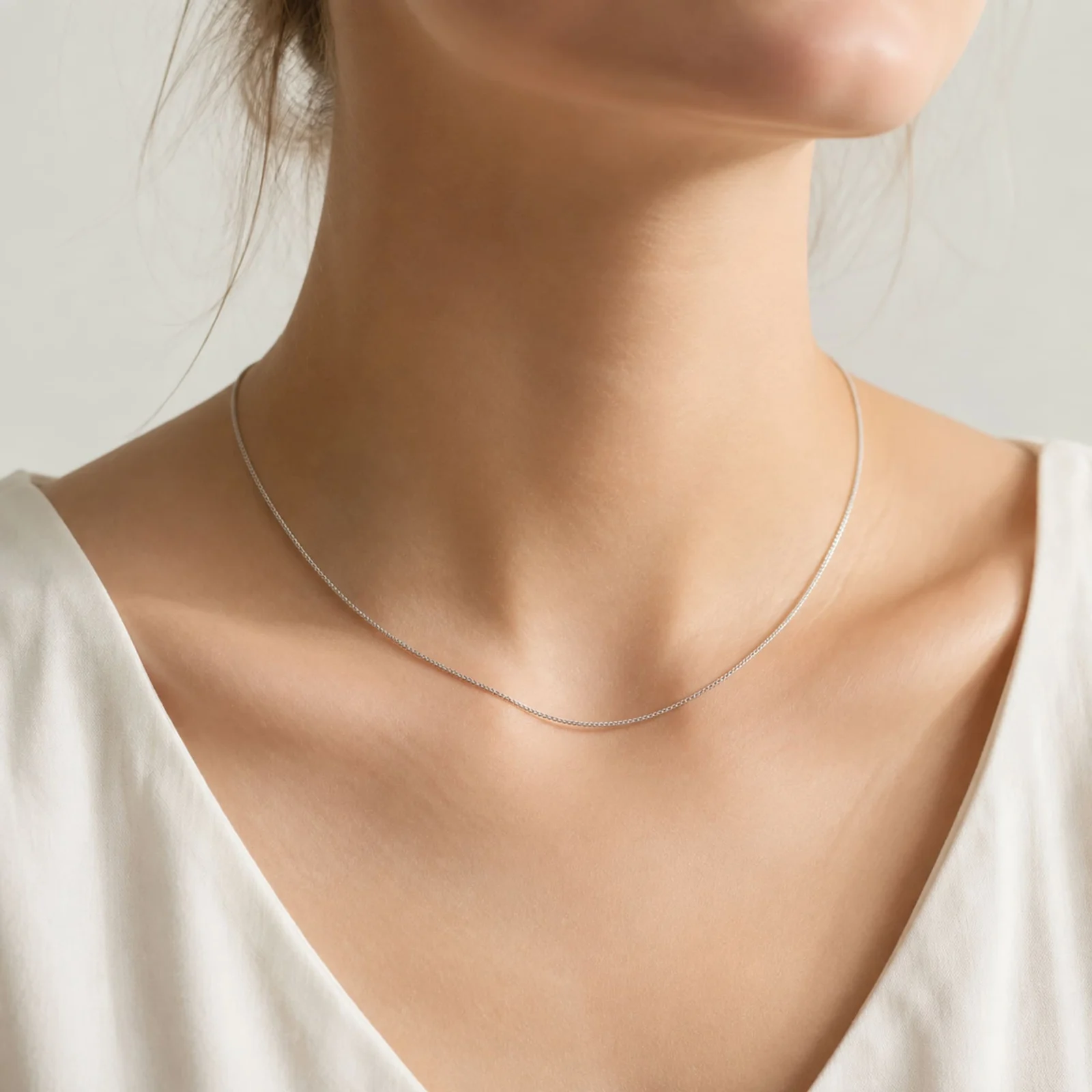 COLLAR DE CADENA ACERO PLATEADO
