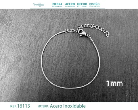 PULSERA DE CADENA ACERO PLATEADO