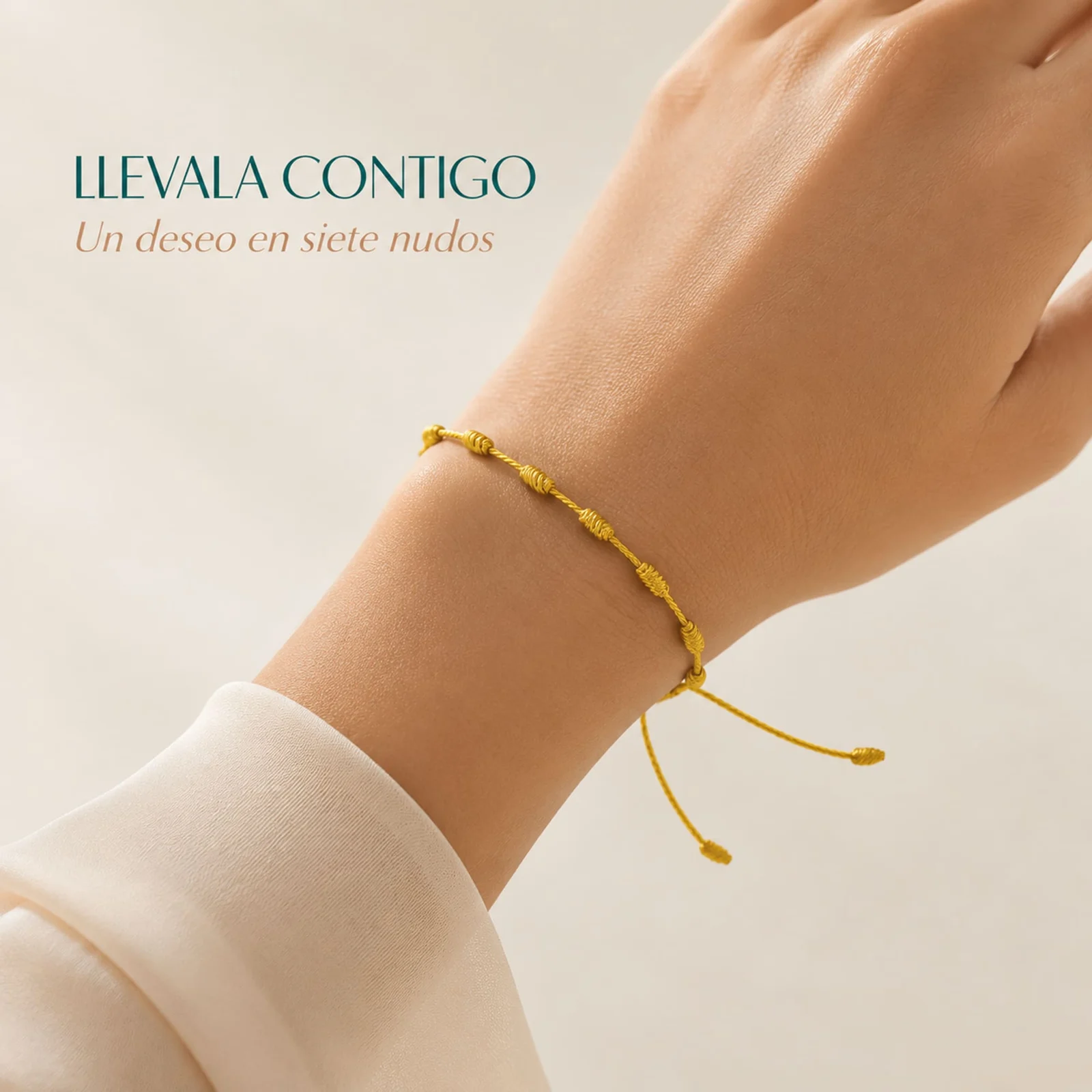 PULSERA 7 NUDOS DORADO