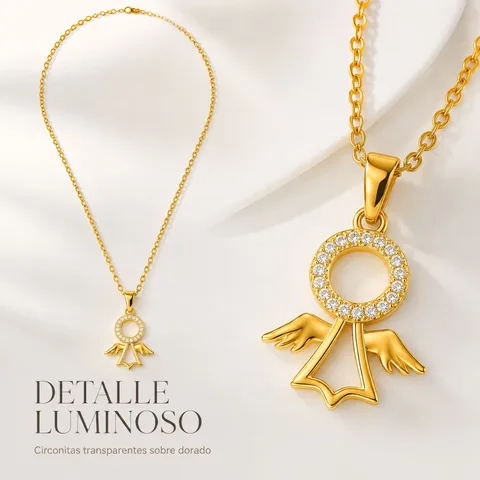 COLGANTE CHAPADO ORO 14K CON CIRCONITA