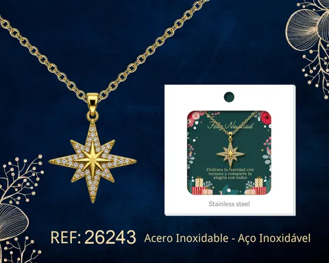COLGANTE CHAPADO ORO 14K CON CIRCONITA PARA NAVIDAD