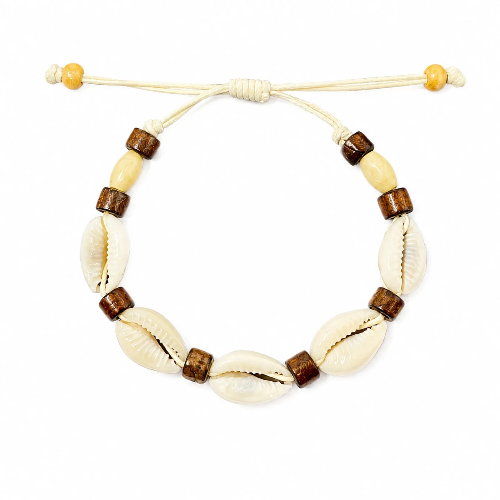PULSERA HILO ENCERADO DE CONCHA