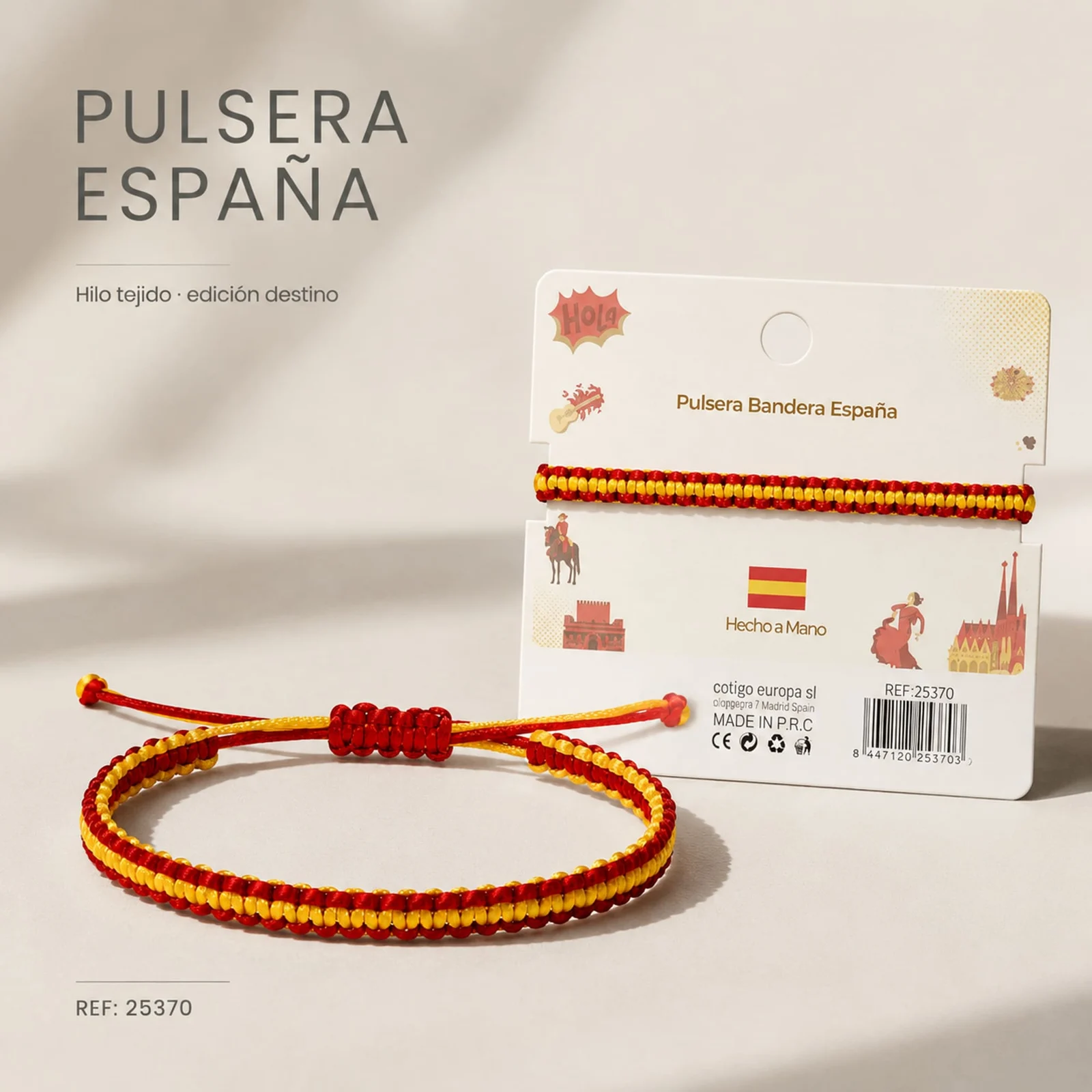 Pulsera Bandera España de Hilo Destino