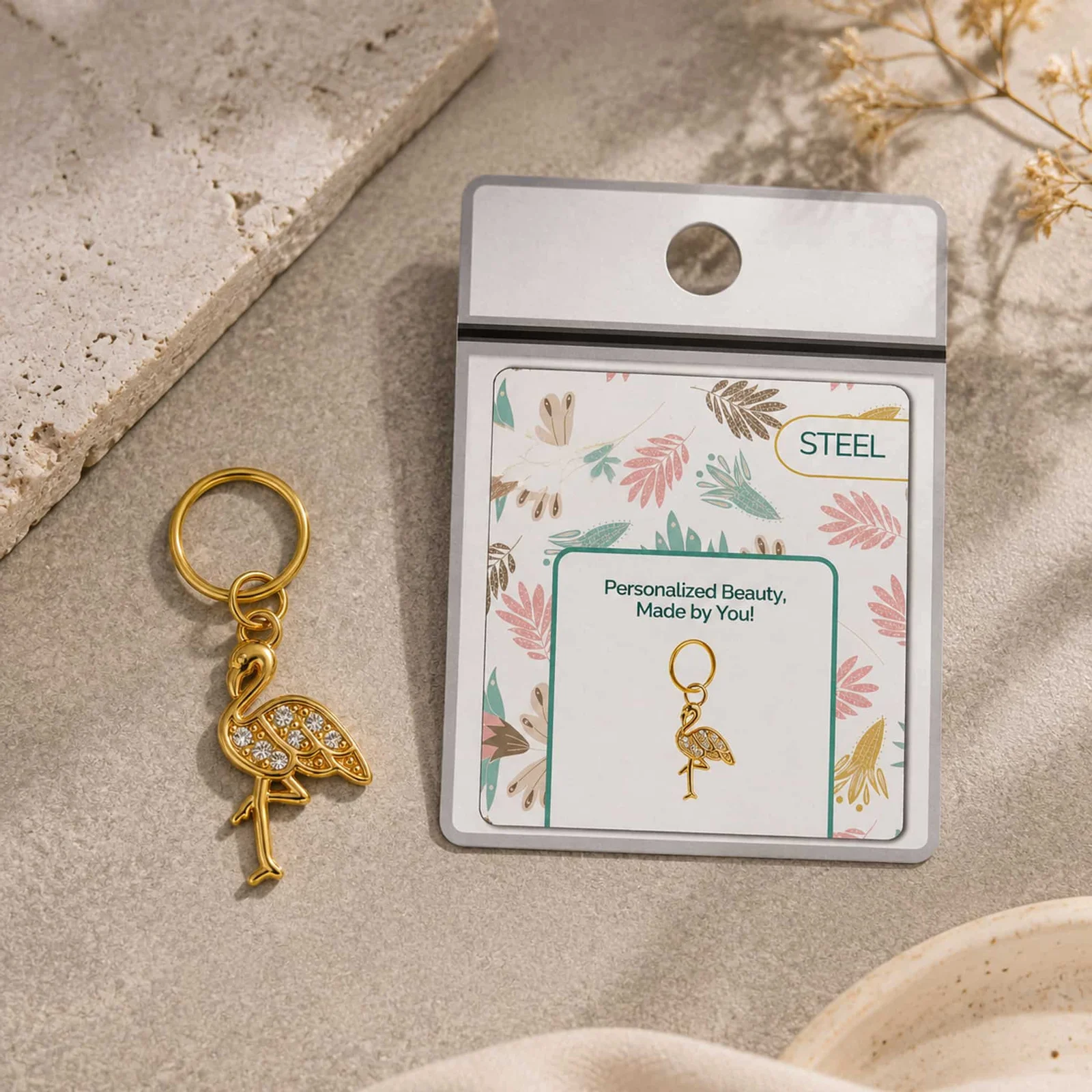 CHARM DE COBRE CHAPADO ORO 14K CON CIRCONITA