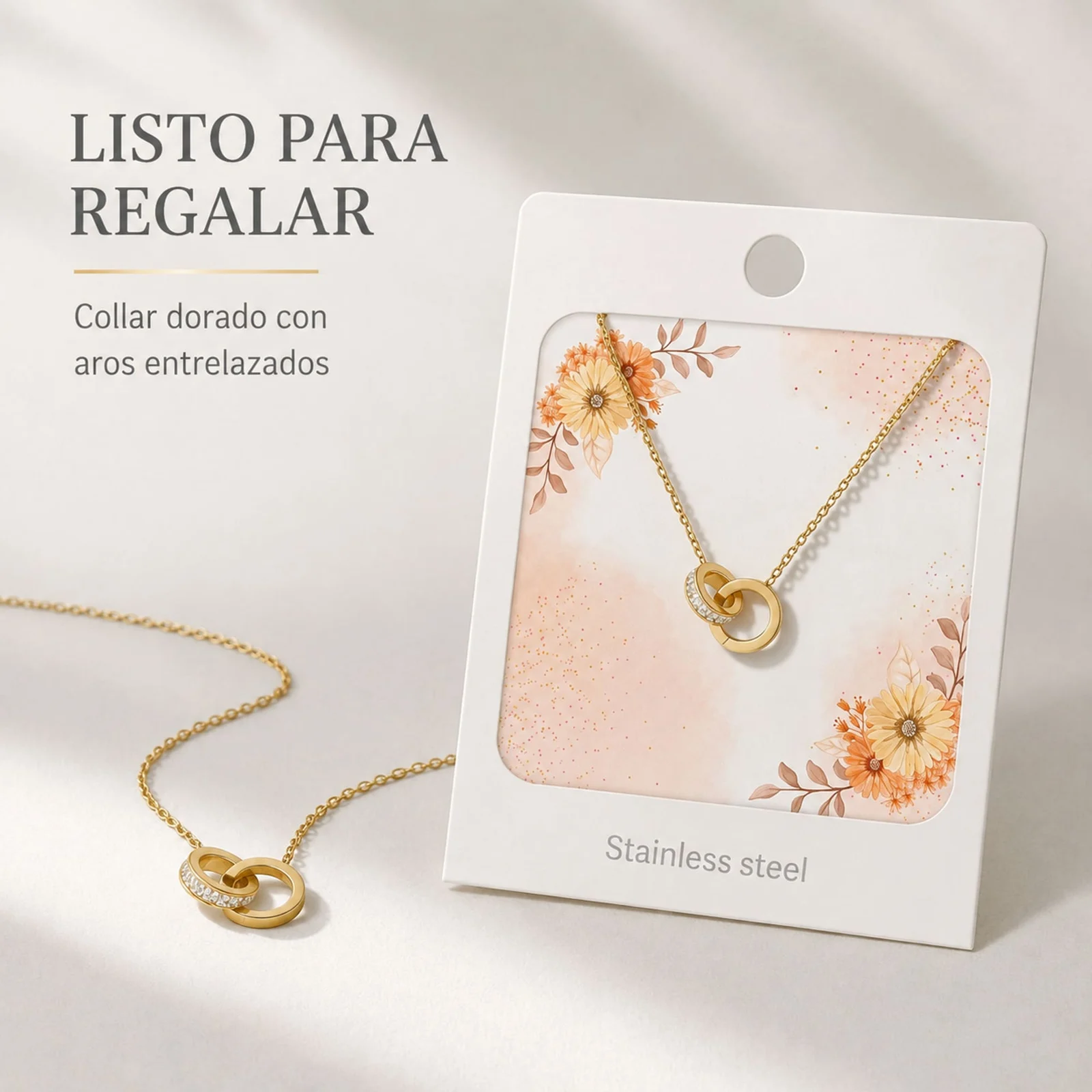 COLLAR ACERO INOXIDABLE CON SOBRE