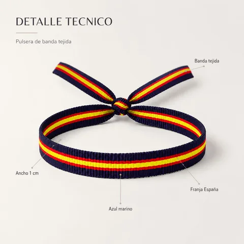 PULSERA ESPAÑA ANCHO 1CM AZUL