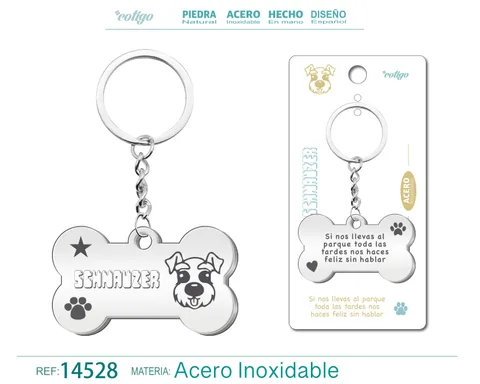 LLAVERO ACERO DE PERRO SCHNAUZER