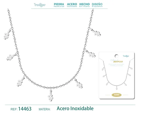 COLLAR CON 7 COLGANTE DE SERPIENTE COLOR PLATEADO