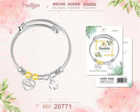 BRAZALERTE ACERO CON NOMBRE:DANIELA