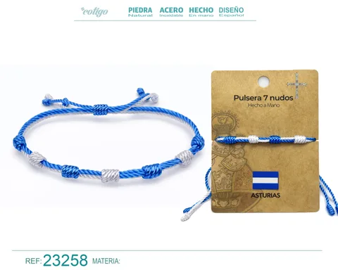PULSERA 7 NUDOS DE BANDERA DE  ASTURIAS