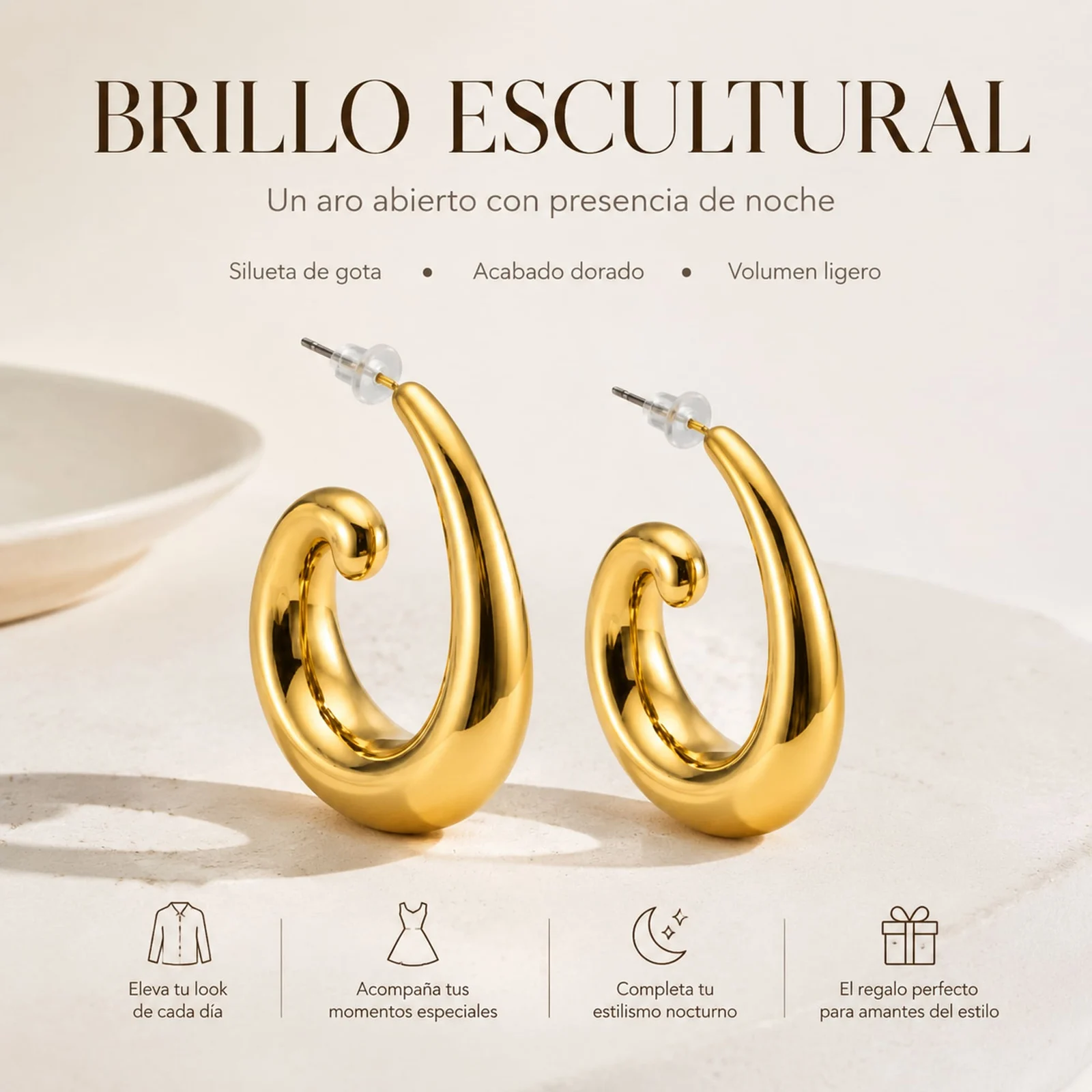 Pendiente de Plástico Metalizado