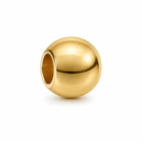 CHARM DE BOLA 6MM ACERO DORADO CON AGUJERO 3MM PARA CADENA DE SERPIENTE