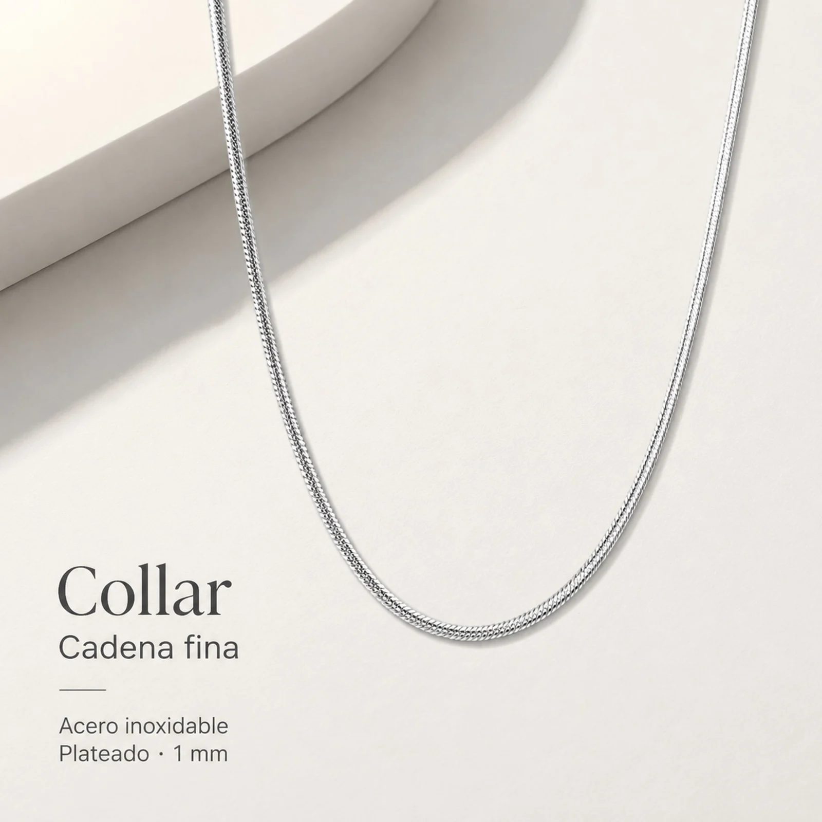 COLLAR DE CADENA ACERO PLATEADO