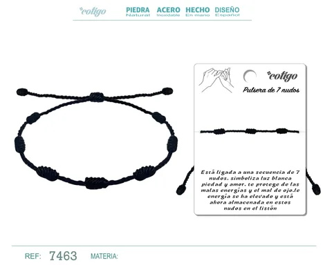 PULSERA 7 NUDOS COLOR NEGRO