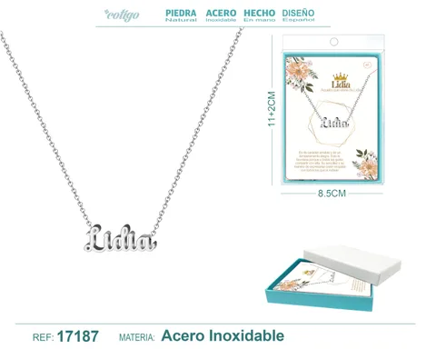 COLLAR LIDIA ACERO COLOR PLATEADO
