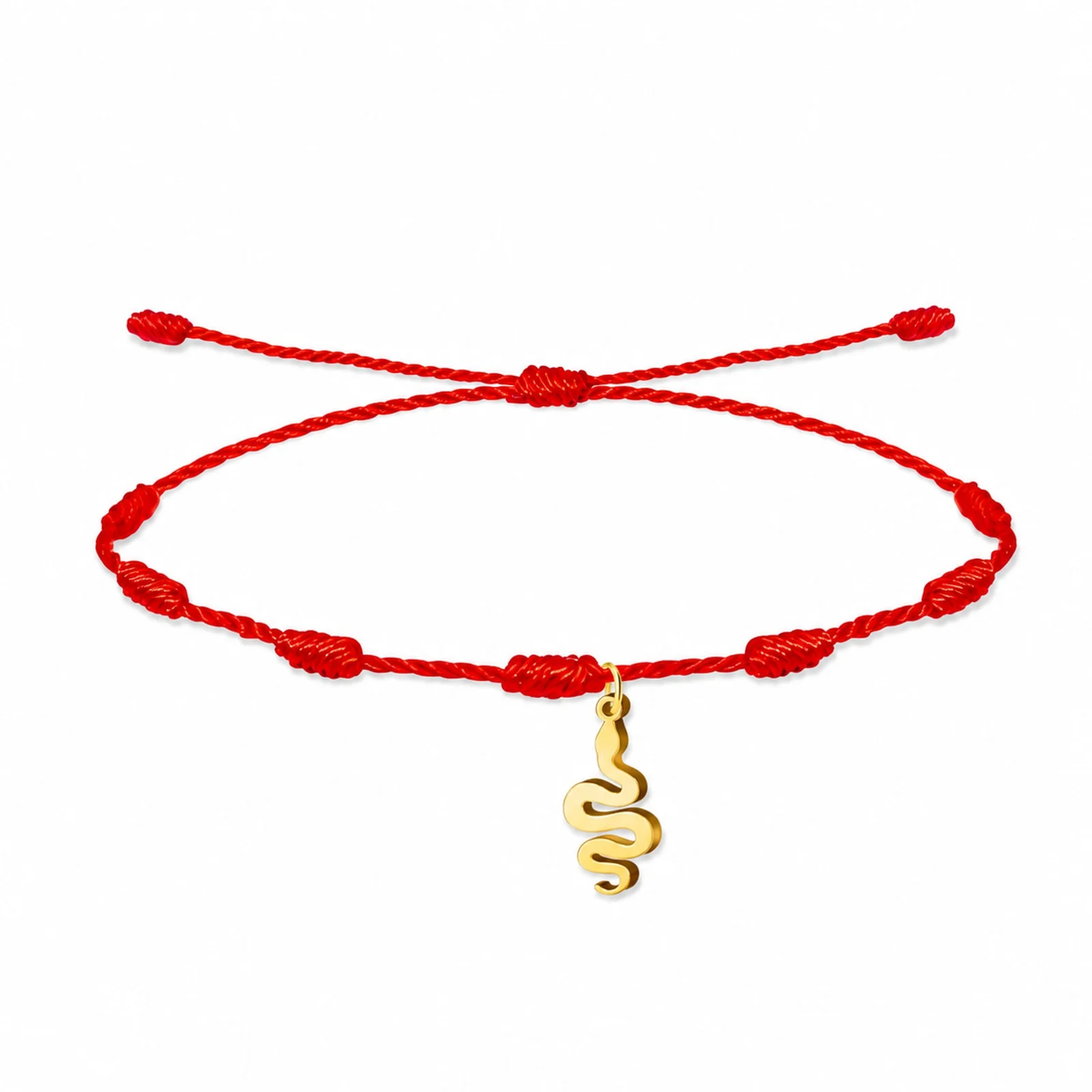 PULSERA 7 NUDOS CON SERPIENTE COLOR DORADO