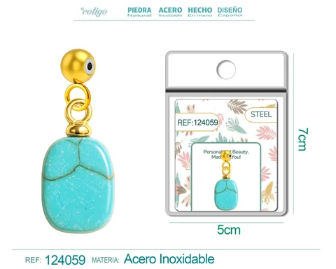 CHARM ACERO DORADO CHAPADO ORO 14 K-CON BOLA DE GOMA