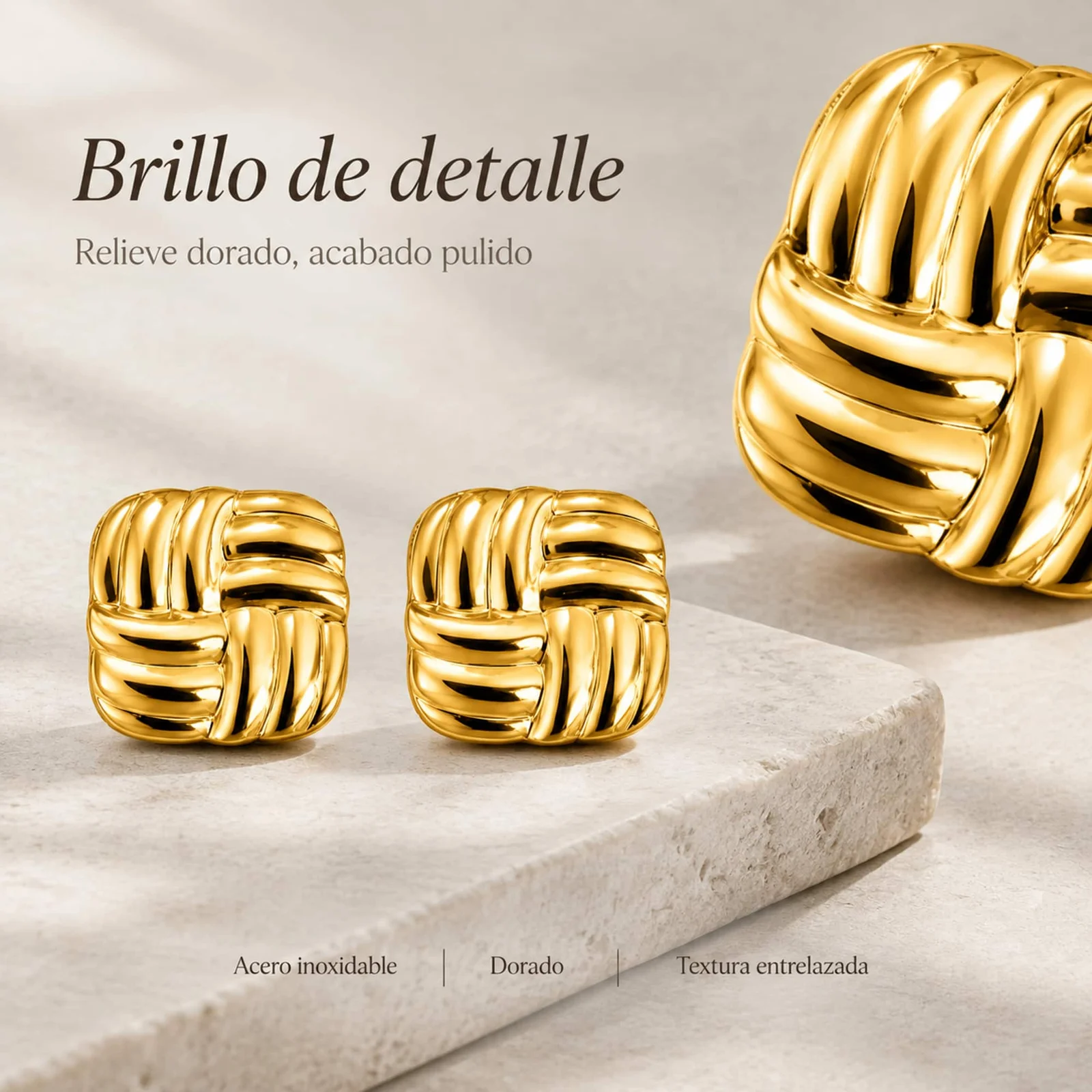 Pendiente Acero Inoxidable color Dorado