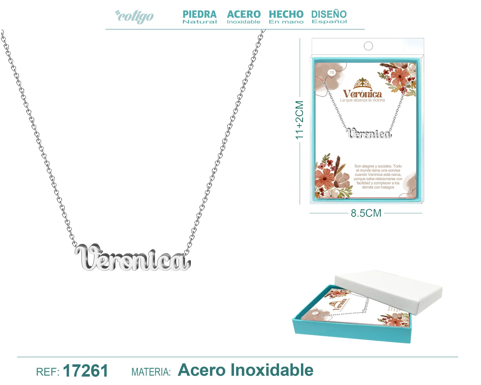 COLLAR VERONICA ACERO COLOR PLATEADO
