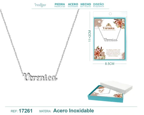 COLLAR VERONICA ACERO COLOR PLATEADO