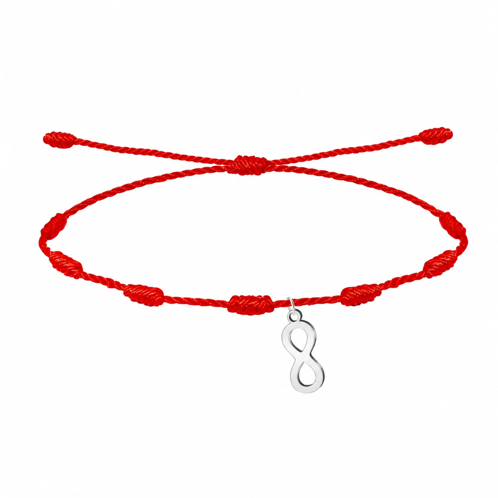 PULSERA 7 NUDOS CON SÍMBOLO INFINITO ACERO PLATEADO