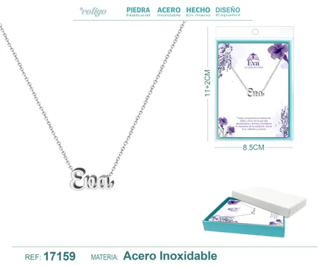 COLLAR EVA ACERO COLOR PLATEADO